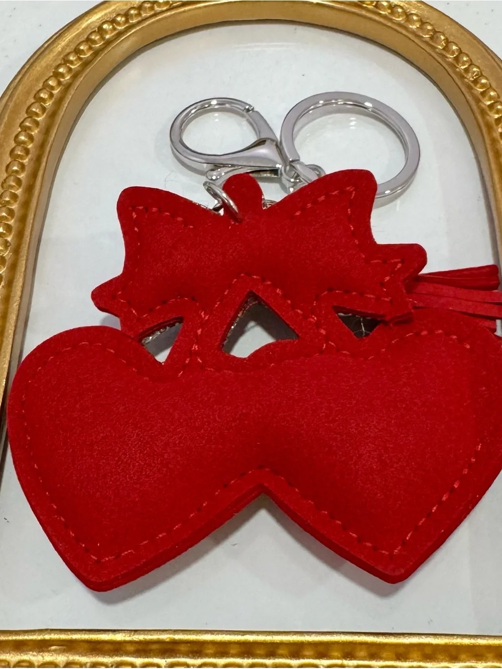 New Red Heart Cherries Keychain/Bag Charm